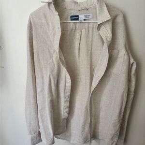 Old Navy Linen Blend Shirt in Cream